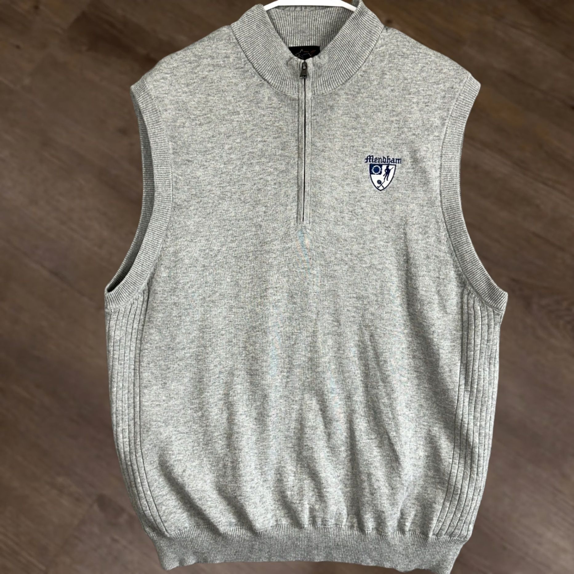 Vintage Greg Norman Sweater Vest Mens Large Gray Golf Sleeveless Quarter Zip Pullover Size US L / EU 52-54 / 3 - 1 Thumbnail