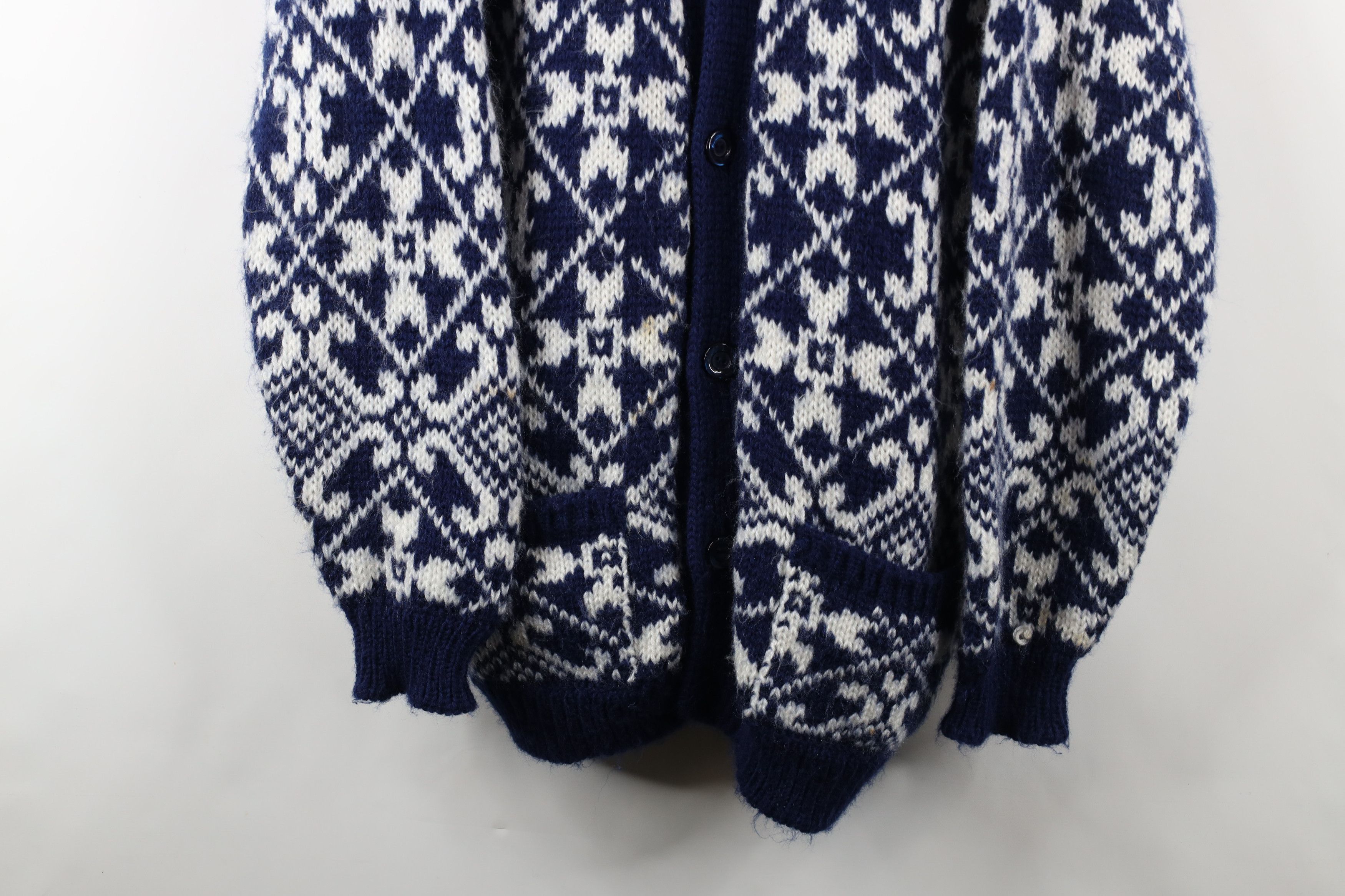 Vintage Vintage 90s Streetwear Crochet Knit Cardigan Sweater Size US L / EU 52-54 / 3 - 3 Thumbnail