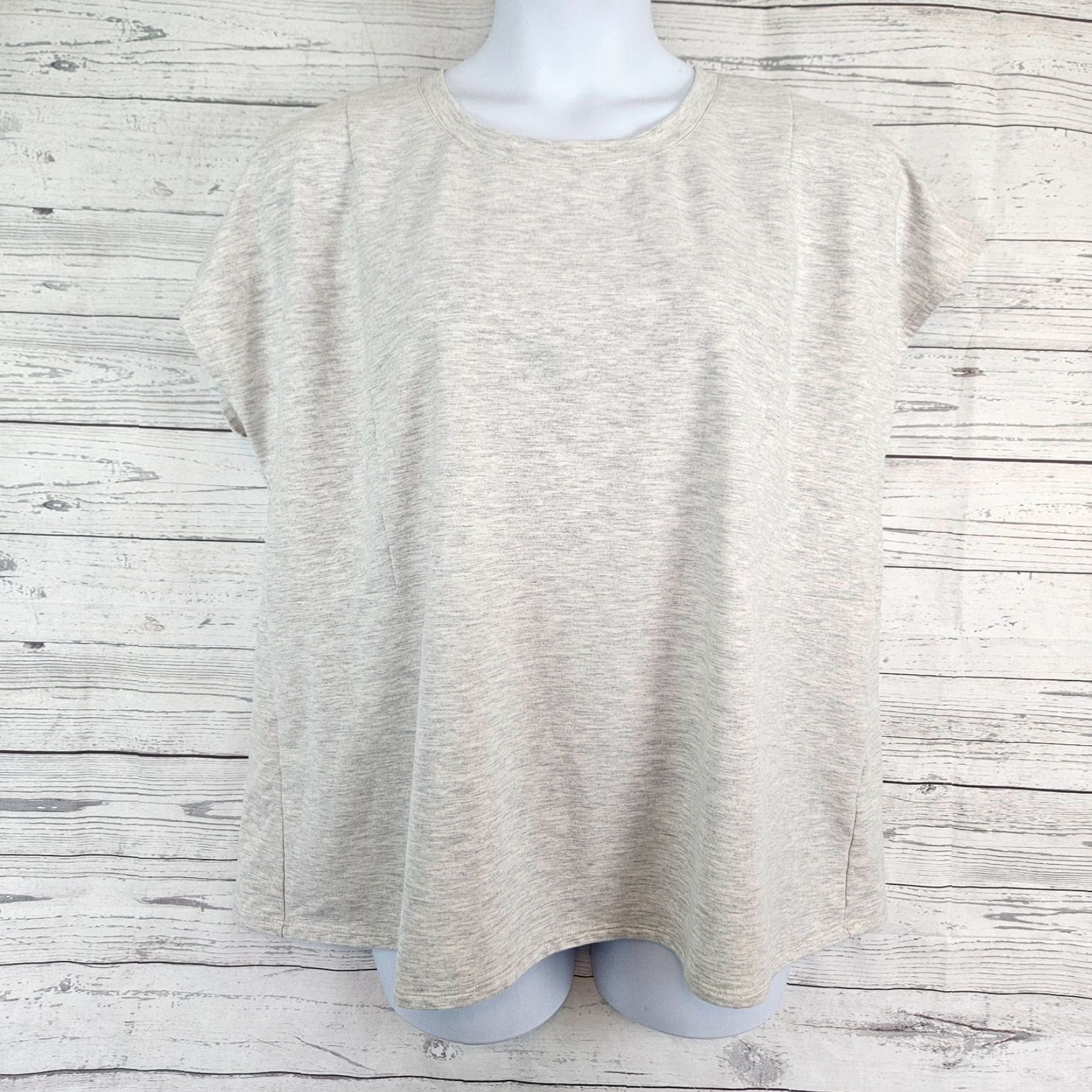 J. Jill J Jill Fit Womens Top 2X Gray Cotton Blend Short Sleeve Shirt Mens Womens Girls Size XXL / US 16-18 / IT 52-54 - 2 Thumbnail
