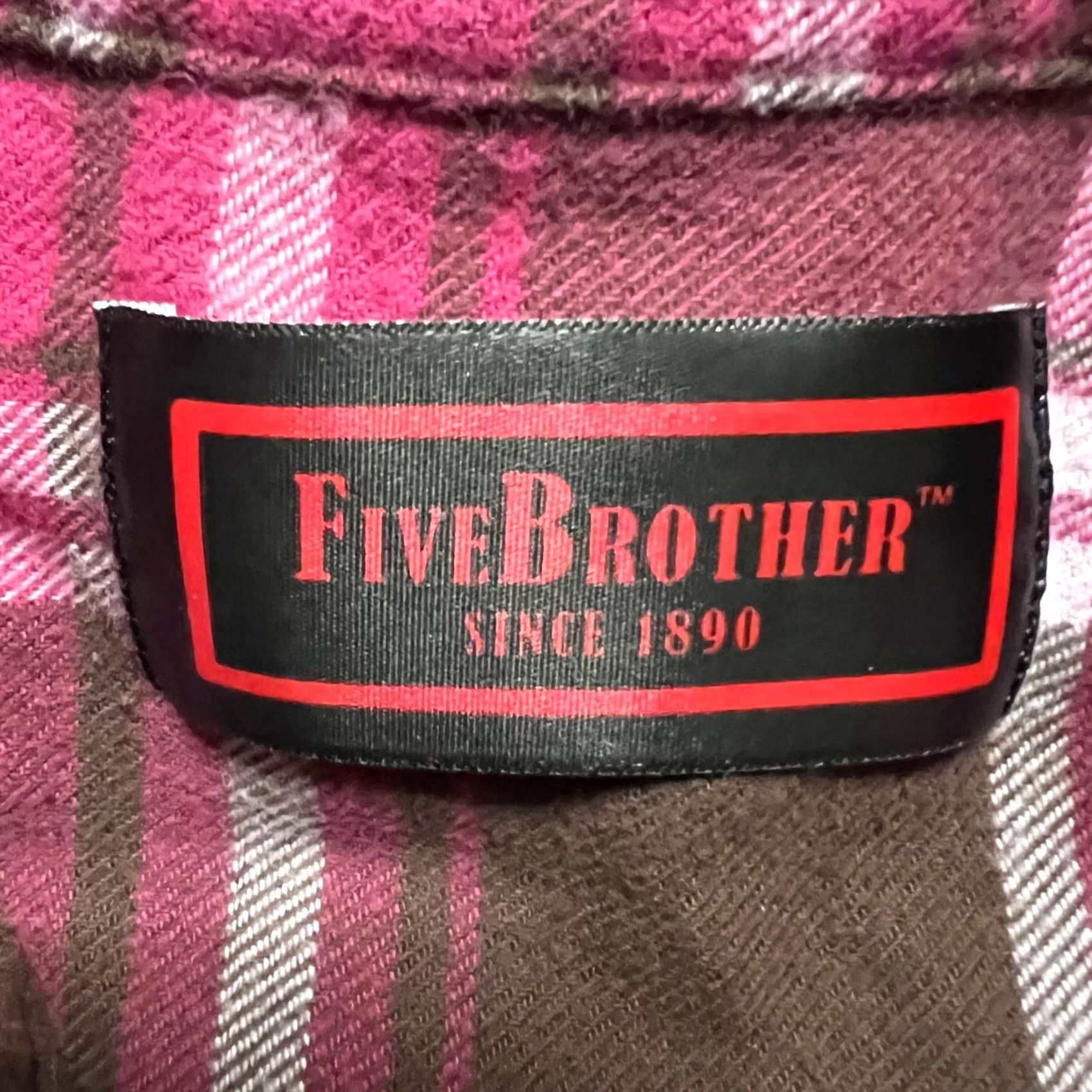 Pinko Five Brother Flannel Shirt Medium Pink Plaid Long Sleeve Button Up Pocket Men Size US M / EU 48-50 / 2 - 6 Thumbnail