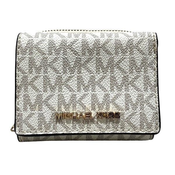 Michael Kors Michael Kors Signature PVC Coated Canvas Trifold Wallet Plastic / Synthetic Short Wallet 35H9GTVZ5B DUTY FREE for USA