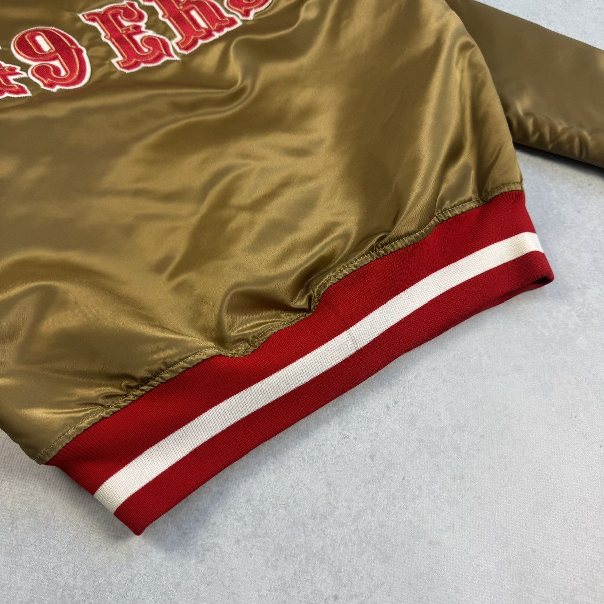 NFL × Starter × Vintage 80s STARTER SAN FRANCISCO 49ers NFL SATIN BOMBER JACKET Sz M Size US M / EU 48-50 / 2 - 6 Thumbnail