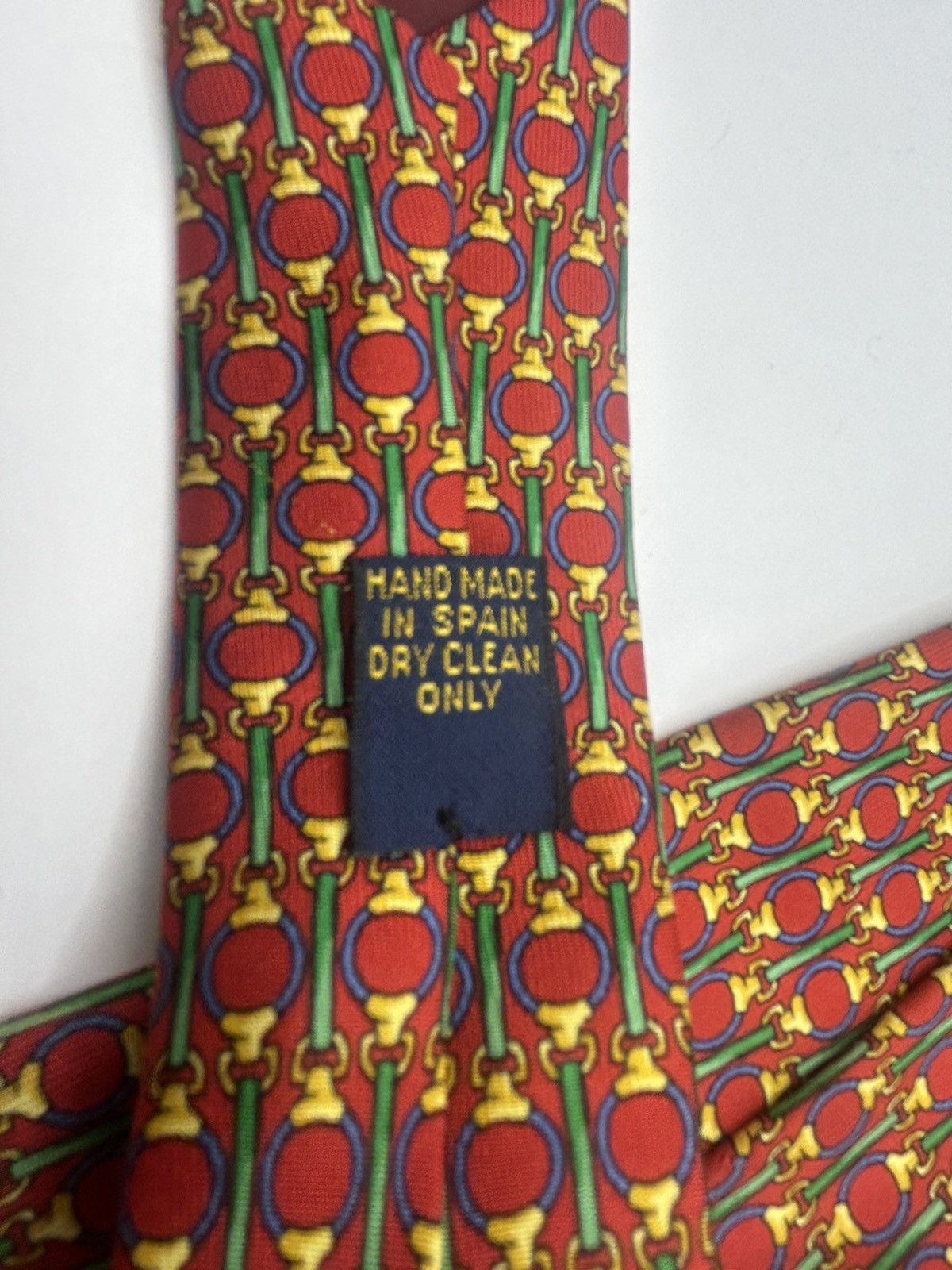Designer × Vintage Richel Red And Yellow Patterned Tie Size ONE SIZE - 4 Thumbnail