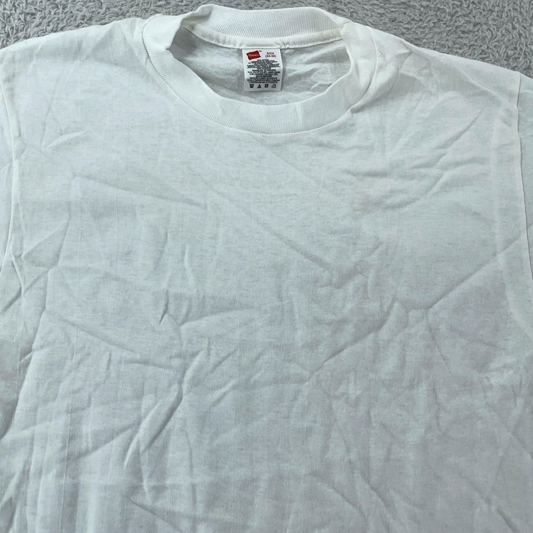 Hanes VINTAGE Hanes Blank White T-Shirt Mens S Crewneck Short Sleeve Cotton Basic Size US S / EU 44-46 / 1 - 2 Thumbnail