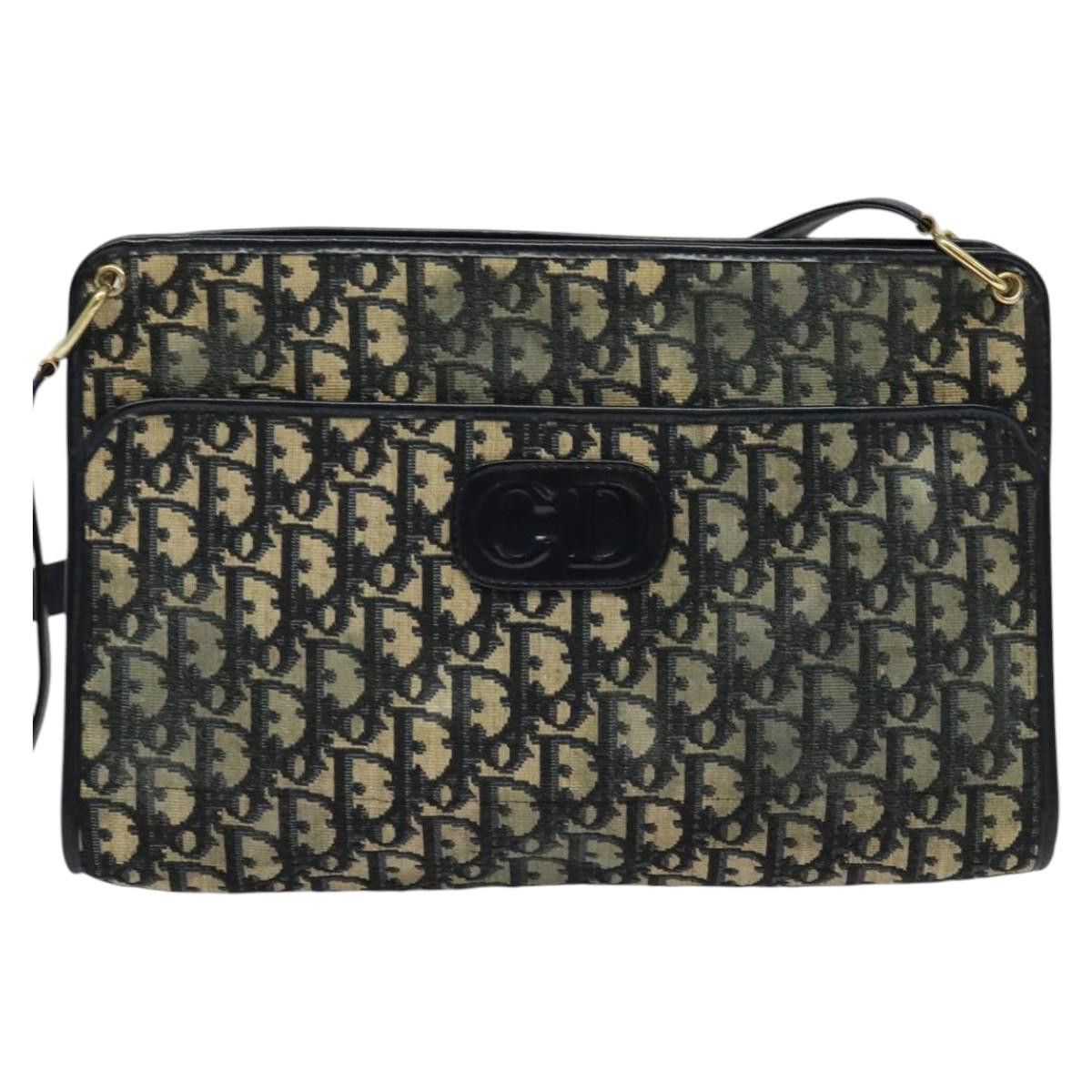 Dior DIOR Trotter Canvas Shoulder Bag Navy Gold Size ONE SIZE - 13 Thumbnail