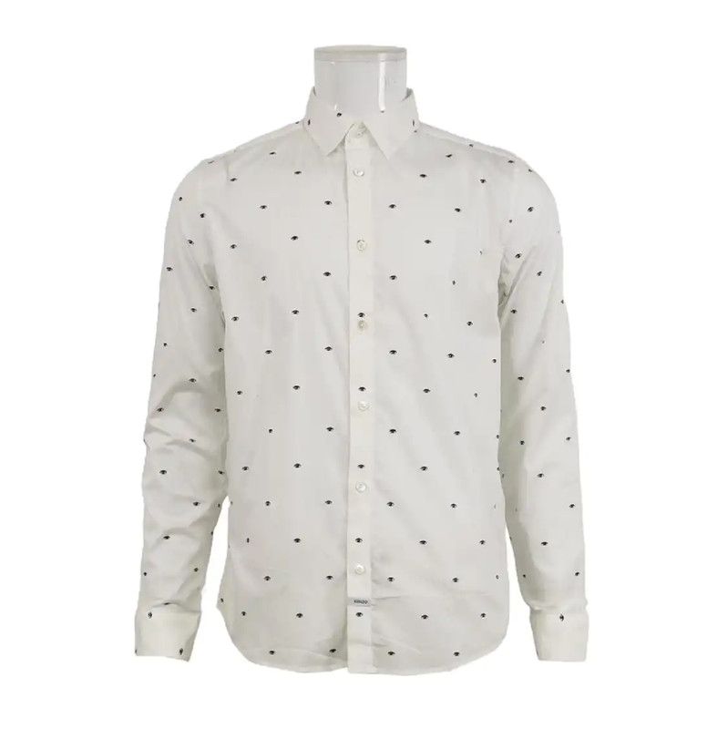 Kenzo KENZO White Cotton Long Sleeve Shirt 0089 Size US L / EU 52-54 / 3 - 1 Thumbnail