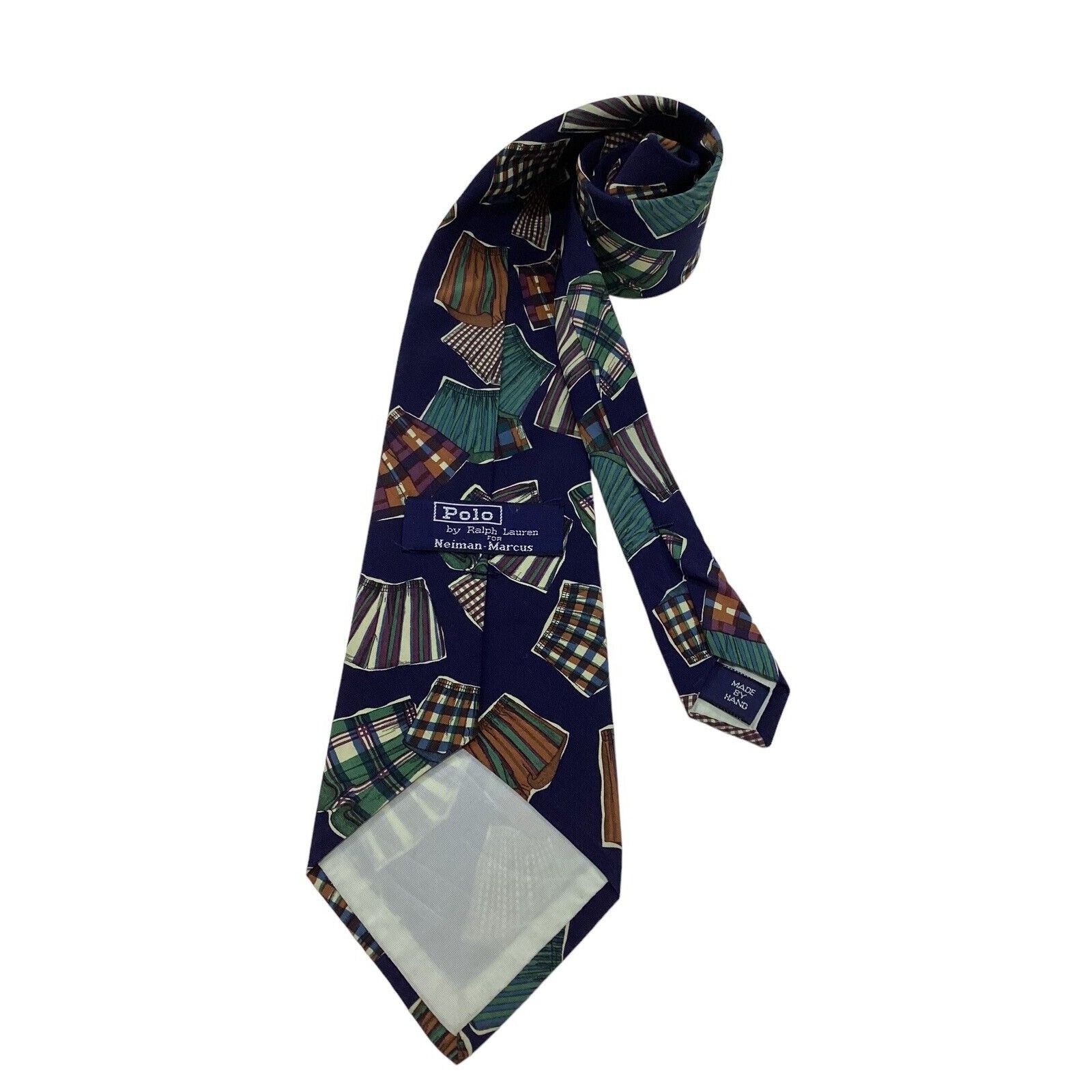 Polo Ralph Lauren POLO BY RALPH LAUREN Blue Men’s Boxer’s Print Silk Tie Made Size ONE SIZE - 2 Thumbnail