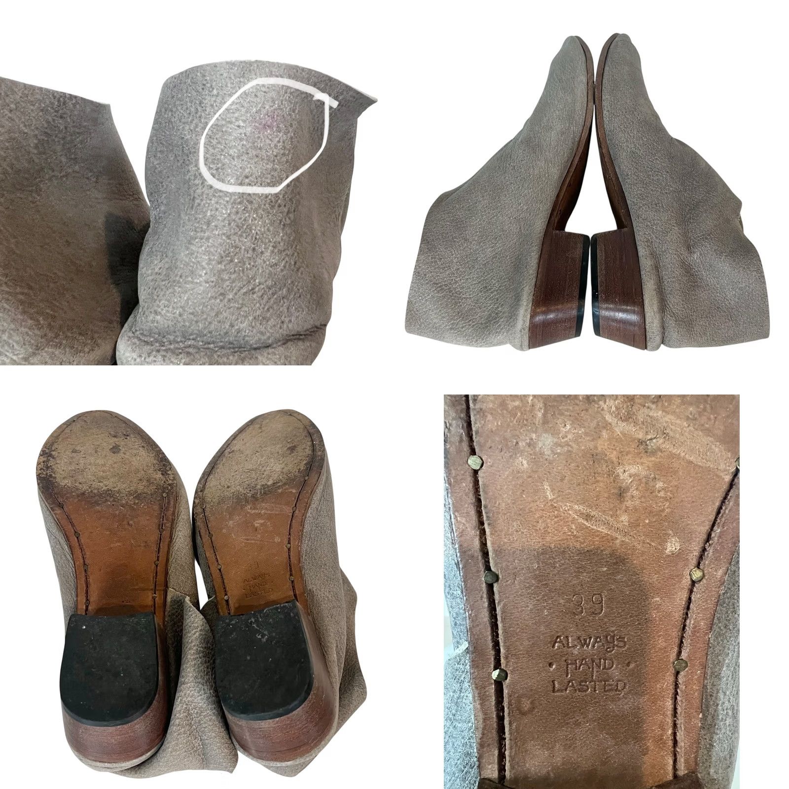Vintage Elizabeth Suzann Sevilla Smith Terilyn Leather Booties Women’s Gray 39 / 8-8.5 Size US 8 / IT 38 - 8 Thumbnail