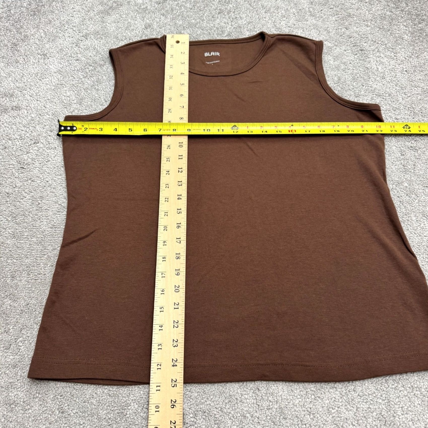 Blair Blair Cotton Blend Basic Tank Women L Brown Crew Neck Sleeveless Essential Shirt Size L / US 10 / IT 46 - 7 Thumbnail