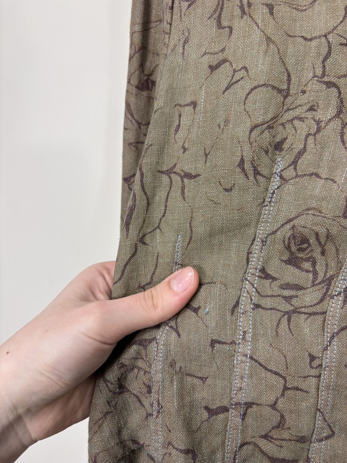 120% Lino 120% Lino Women’s Abstract Floral Brown Linen Blazer Jacket Size S / US 4 / IT 40 - 9 Thumbnail