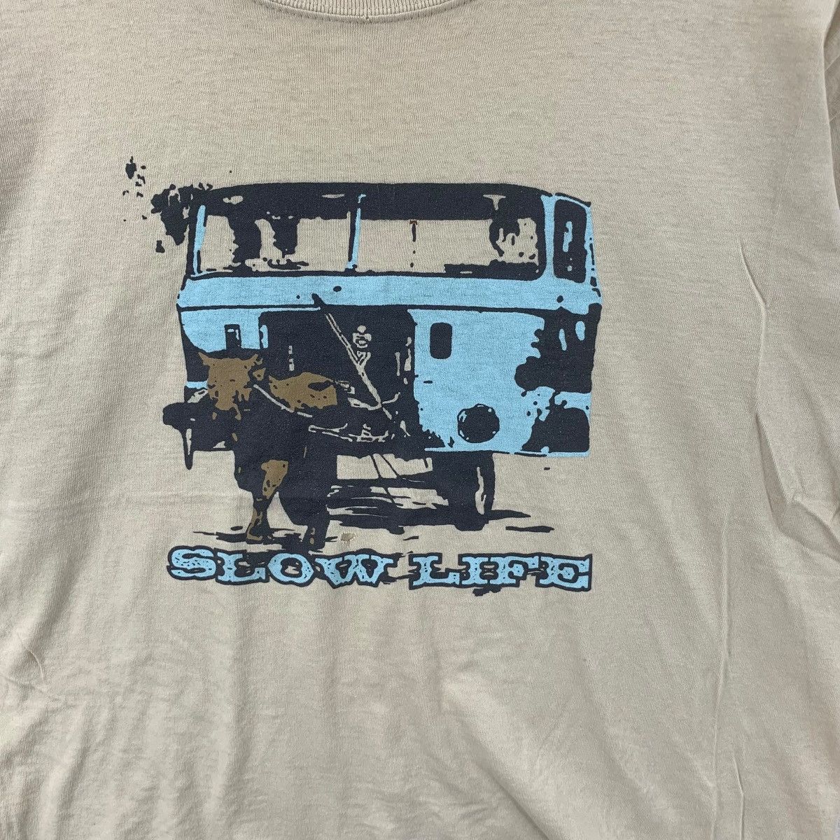 Vintage Vintage THE SLOW LIFE Modern Streetwear Thrashed Tee Shirt Size US M / EU 48-50 / 2 - 6 Thumbnail