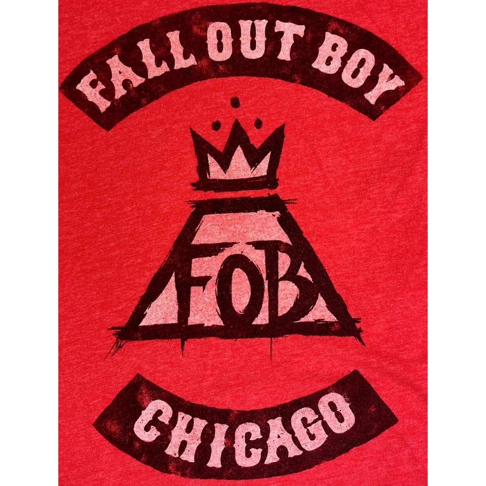 Vintage VINTAGE Manhead Chicago T-Shirt Mens 2015 Fall Out Boy Red M Short Sleeve Crew Neck Logo Print Band Music Size US M / EU 48-50 / 2 - 3 Thumbnail