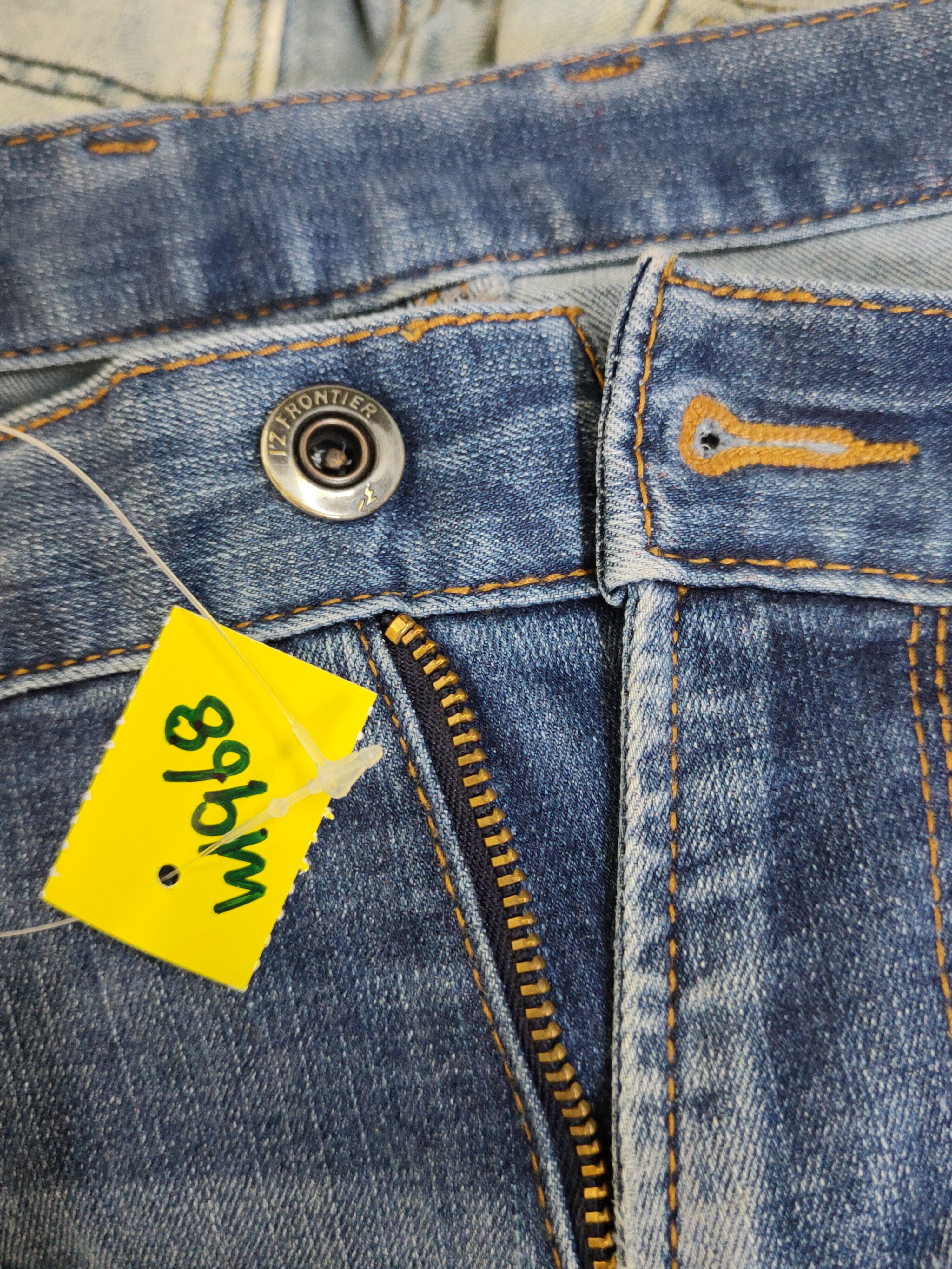 Japanese Brand I'z Frontier Dark Blue Distressed Ripped cargo Jeans #W1968 Size US 31 - 17 Thumbnail