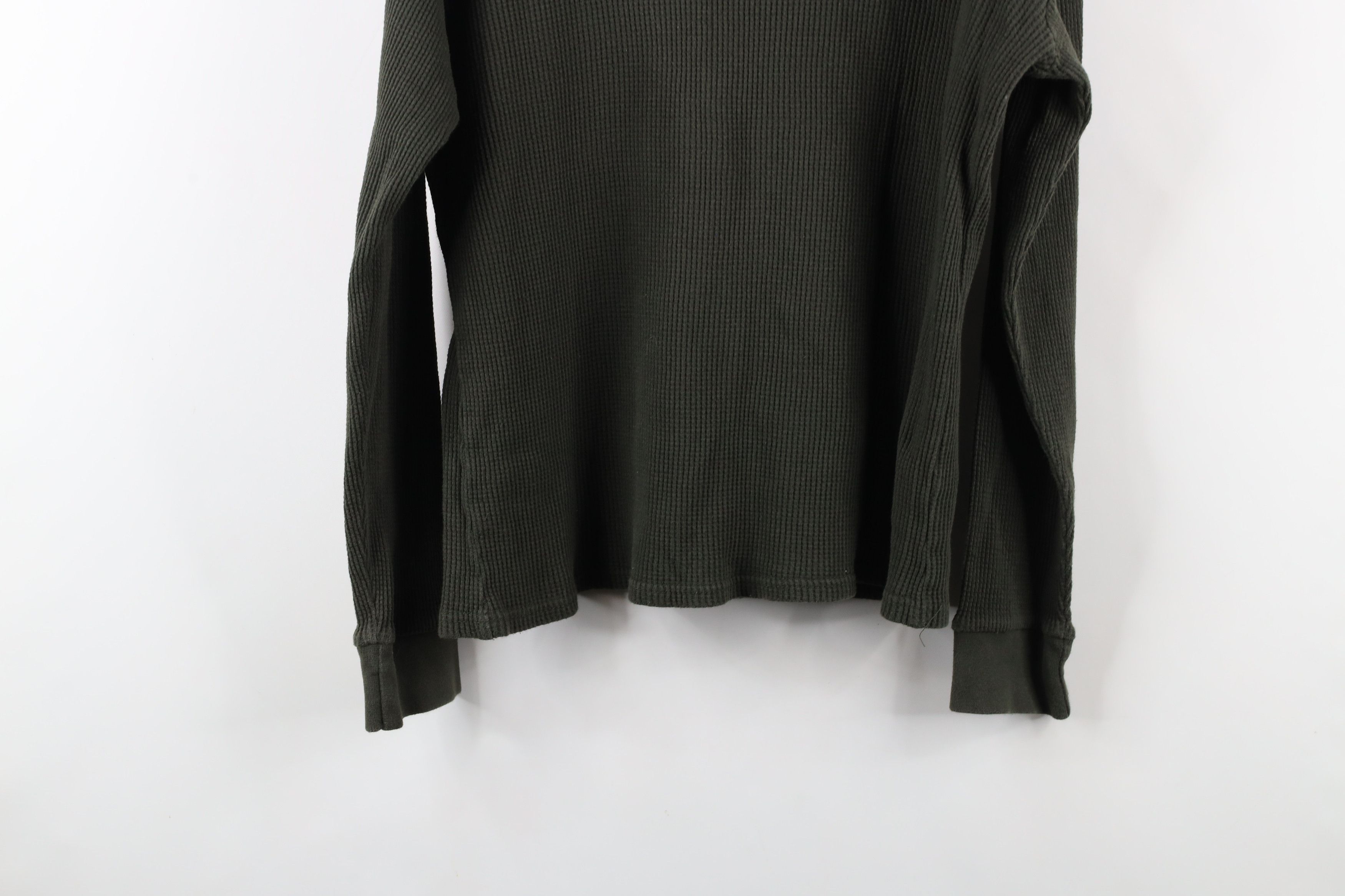 Vintage Vintage 90s Streetwear Waffle Knit Long Sleeve T-Shirt Olive Size US M / EU 48-50 / 2 - 8 Thumbnail