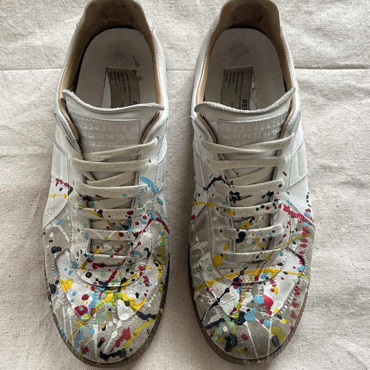 Maison Margiela Maison Margiela Paint Splatter GAT Sneakers White EU 39 Size US 6.5 / EU 39-40 - 7 Thumbnail