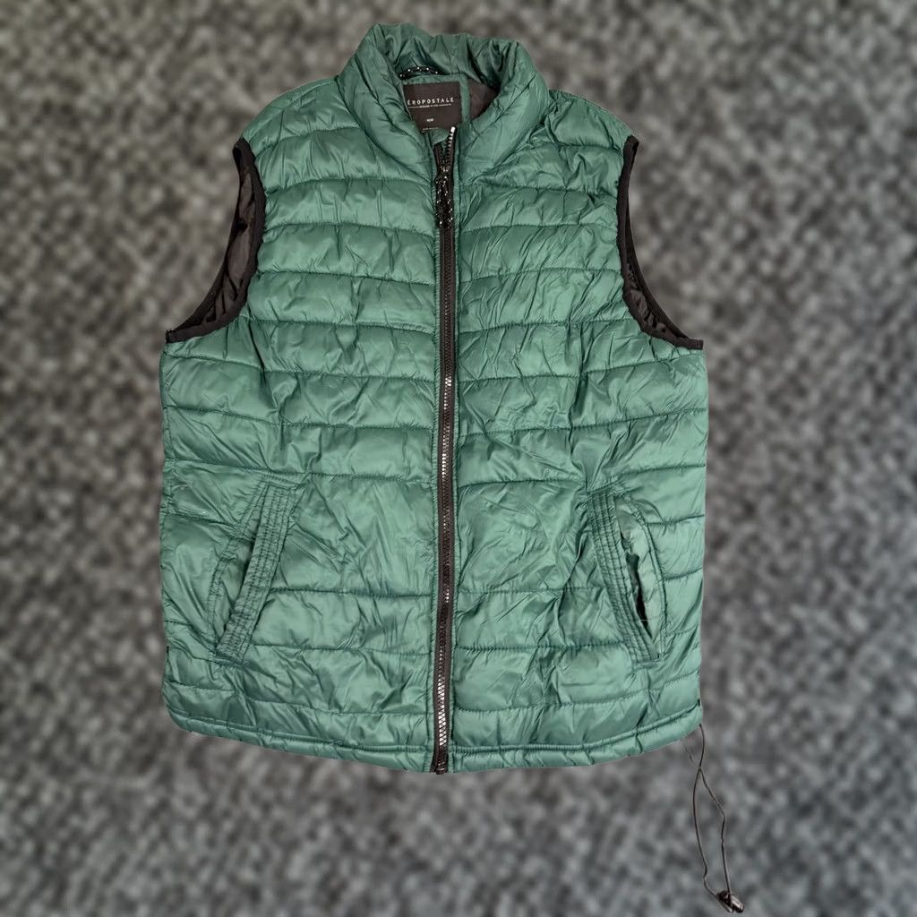 Aeropostale Aeropostale Mens Puffer Vest M Green Warm Quilted Outerwear Size US M / EU 48-50 / 2 - 1 Thumbnail