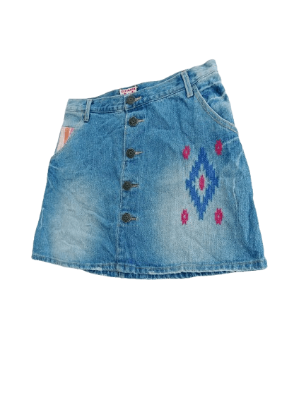 Japanese Brand TITICACA Denim Mini Skirt Japanese Brand Size 30" / US 8 / IT 44 - 3 Thumbnail