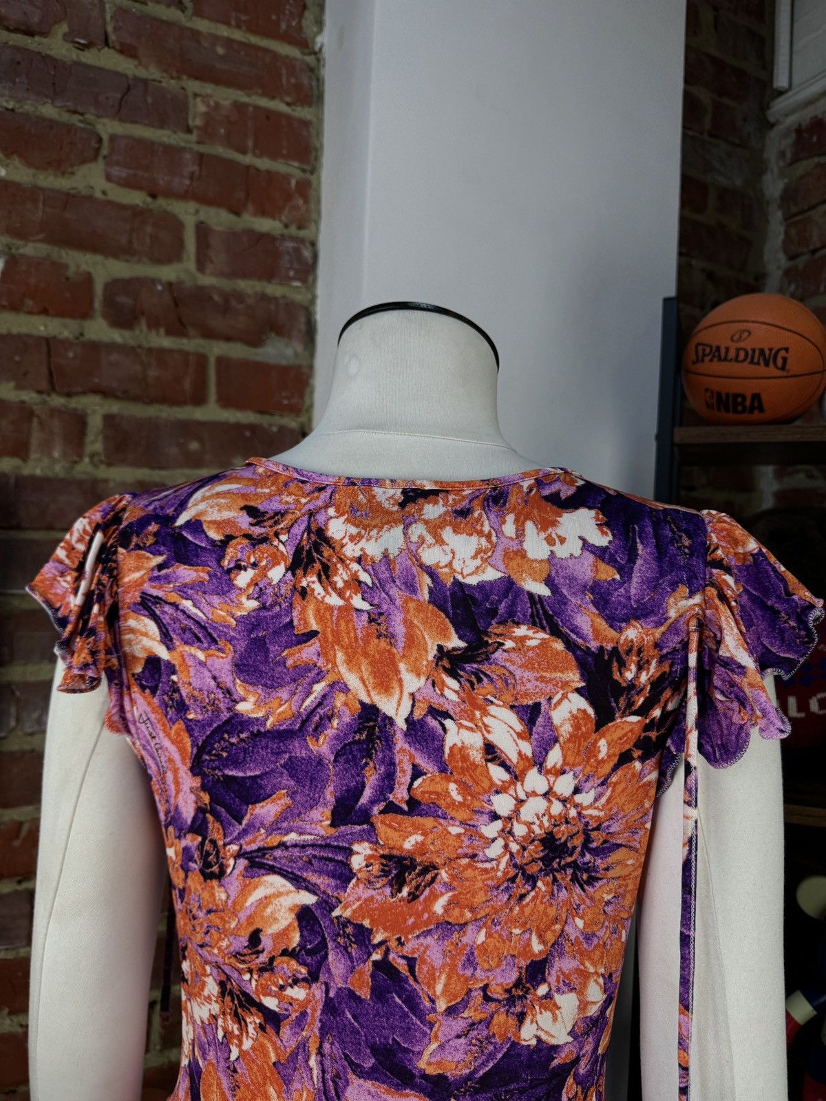 Designer × Just Cavalli × Vintage JUST CAVALLI Viscose Floral Flowers Multicolour T-Shirt Top Size M / US 6-8 / IT 42-44 - 10 Thumbnail