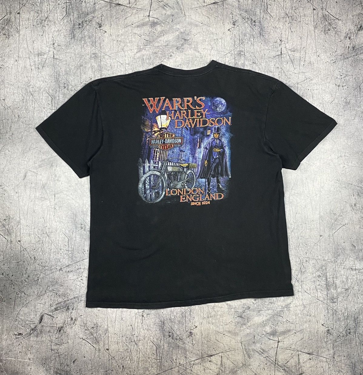 Harley Davidson × Vintage Vintage Harley Davidson Warres England graphic tee 90’s Size US XXL / EU 58 / 5 - 7 Thumbnail