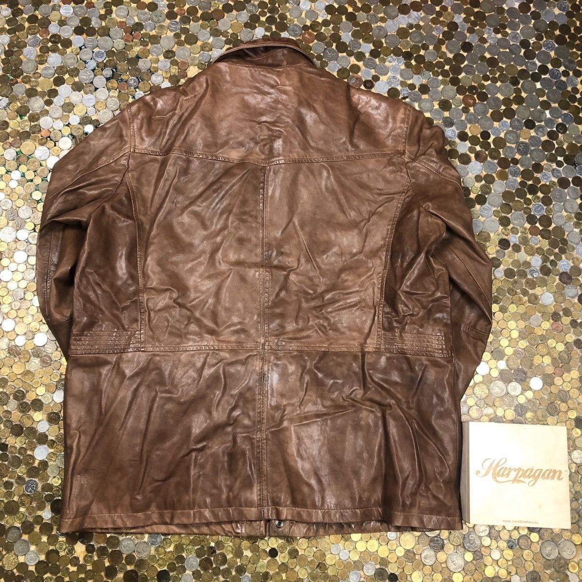 Bugatti Vintage long coat leather jacket