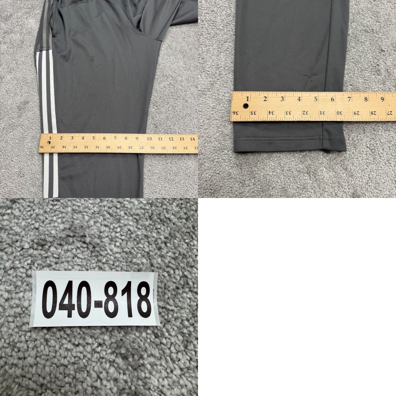 Adidas Adidas Aeroready Primegreen Track Pants Mens 2XL Gray White 3-Striped Activewear Size US 39 - 11 Thumbnail