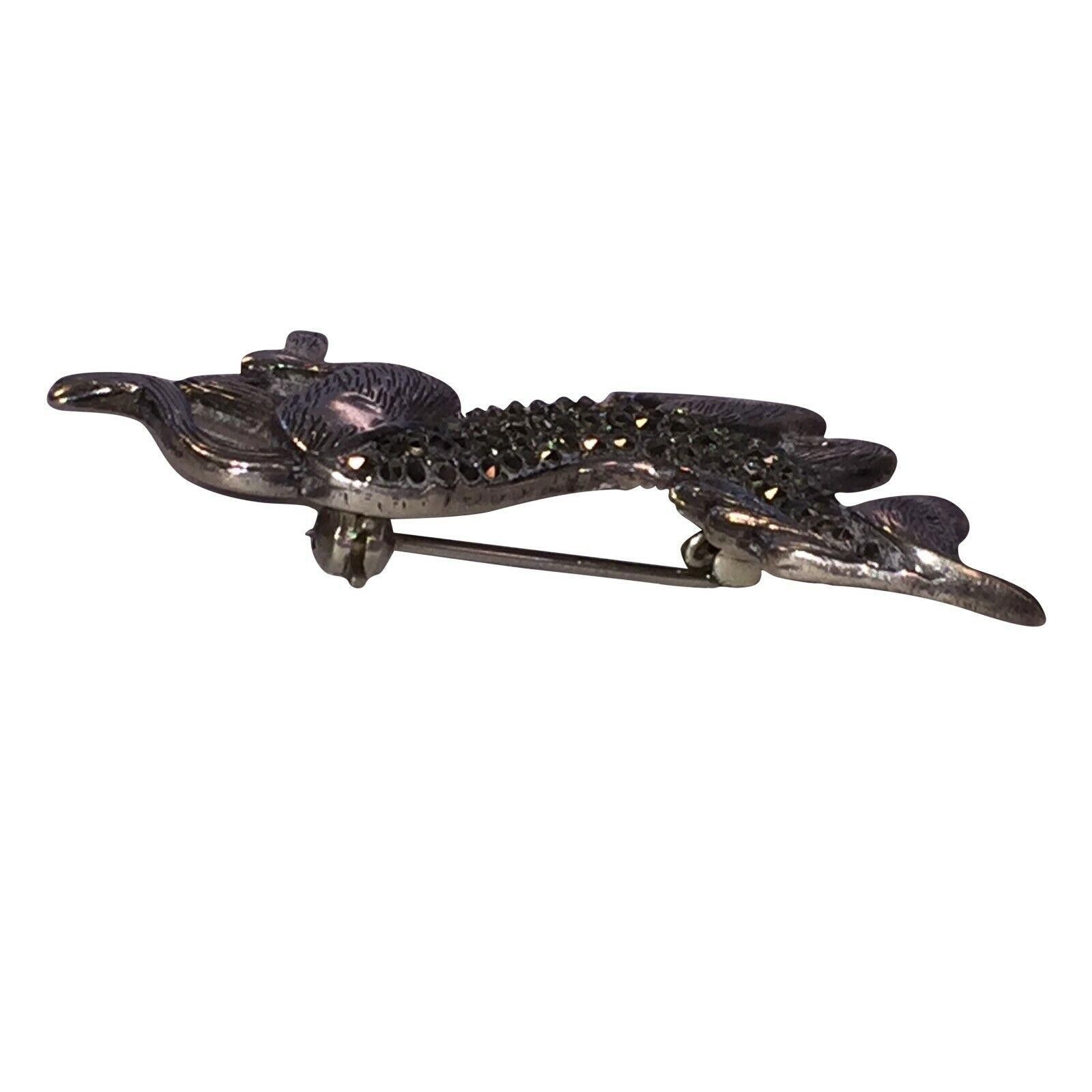 Designer Sterling Silver Horse Prancing Pin Pave in Marcasites Size ONE SIZE - 2 Thumbnail