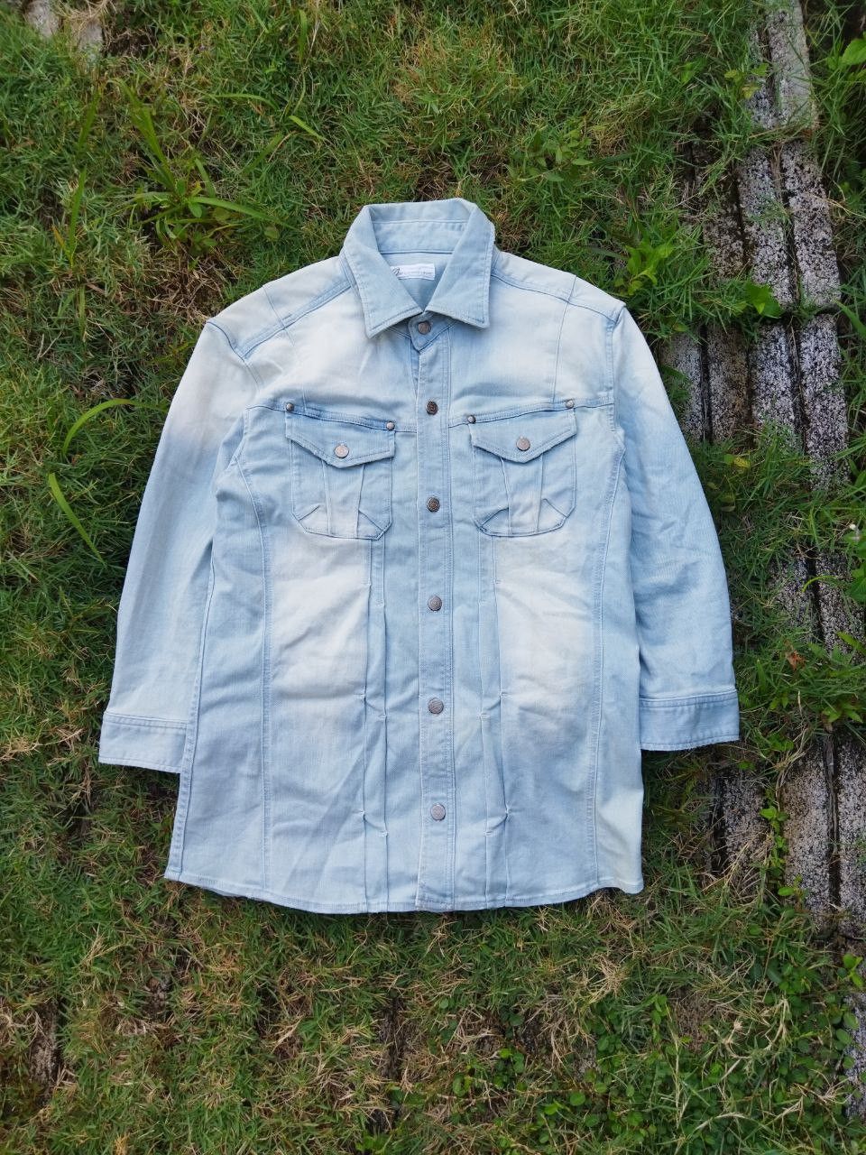 Tornado Mart Tornado Mart Stretch Denim Shirt - Size L Size US L / EU 52-54 / 3 - 2 Thumbnail