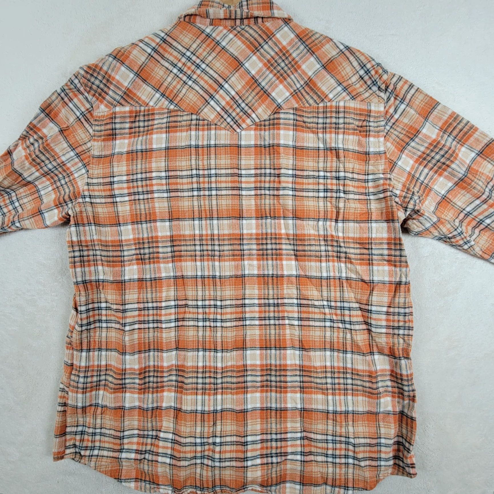 Pendleton VINTAGE Pendleton Orange Western Wear Men's Large Pearl Snap Wool Shirt Plaid Size US L / EU 52-54 / 3 - 3 Thumbnail