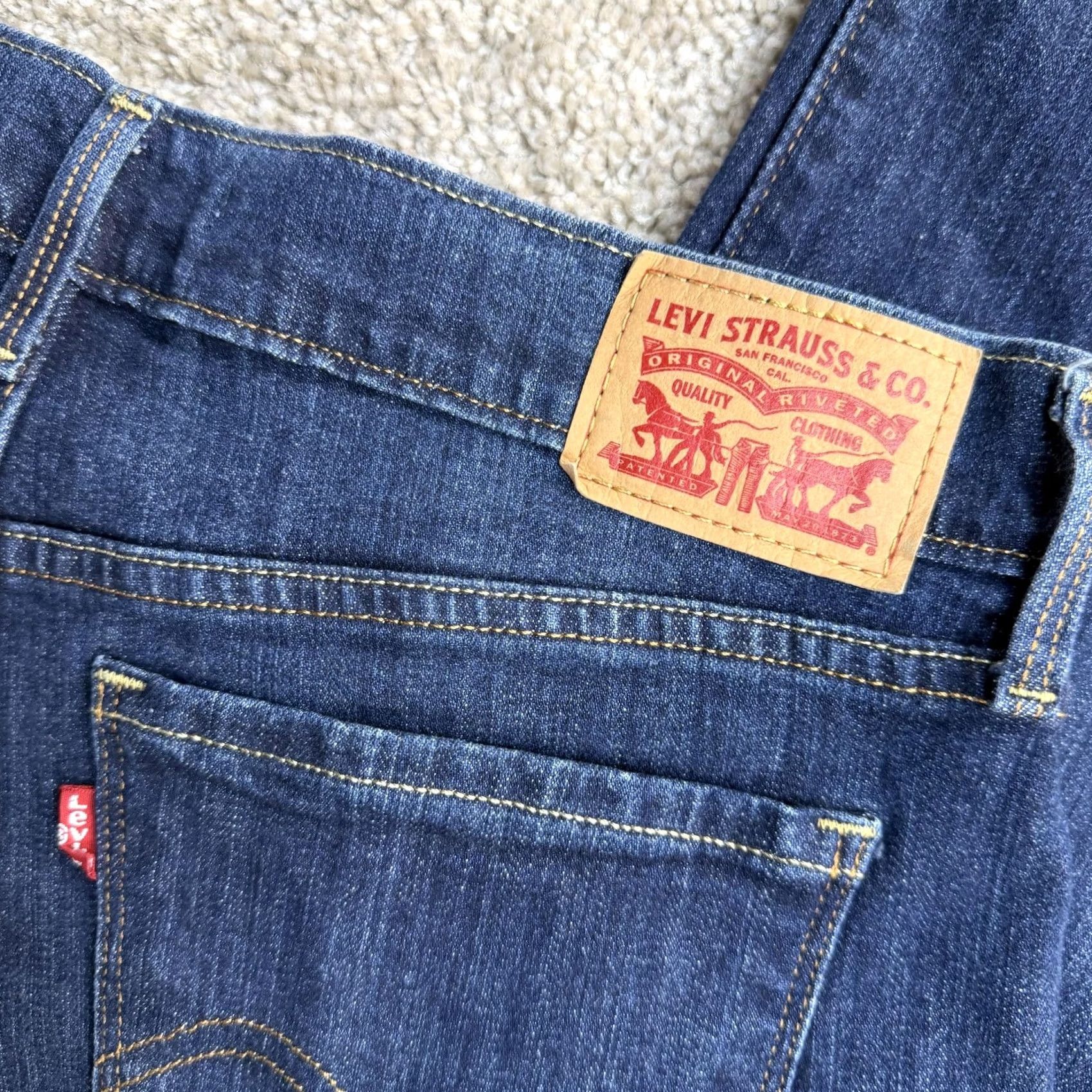 Levi's Levis 505 Jeans Womens 29 Medium Blue Denim Regular Straight Stretch Casual Size 29" - 2 Thumbnail