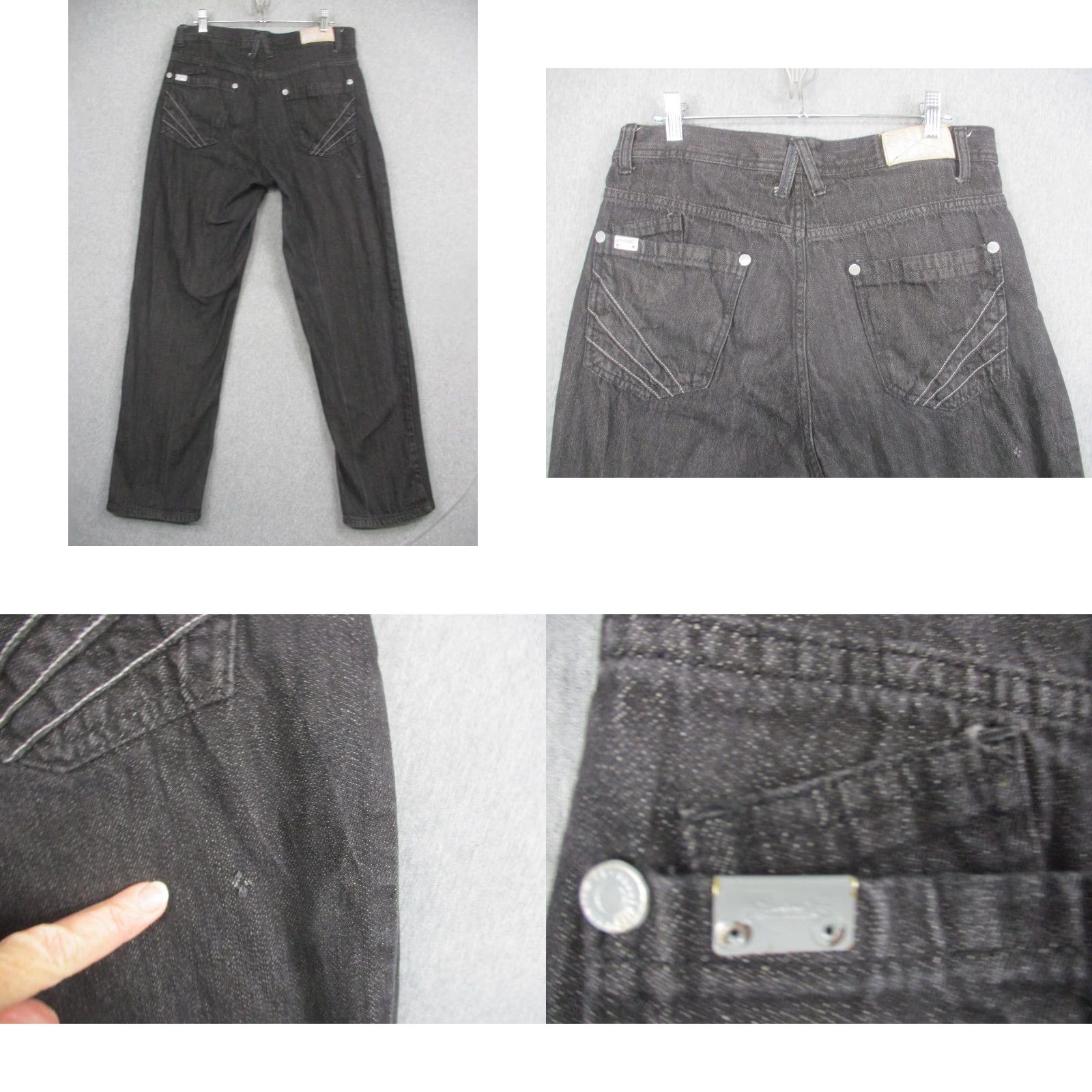 Akademiks Akademiks Jeans Mens 34x32 Black Straight Leg Denim 5 Pocket Logo Casual Size US 34 / EU 50 - 8 Thumbnail