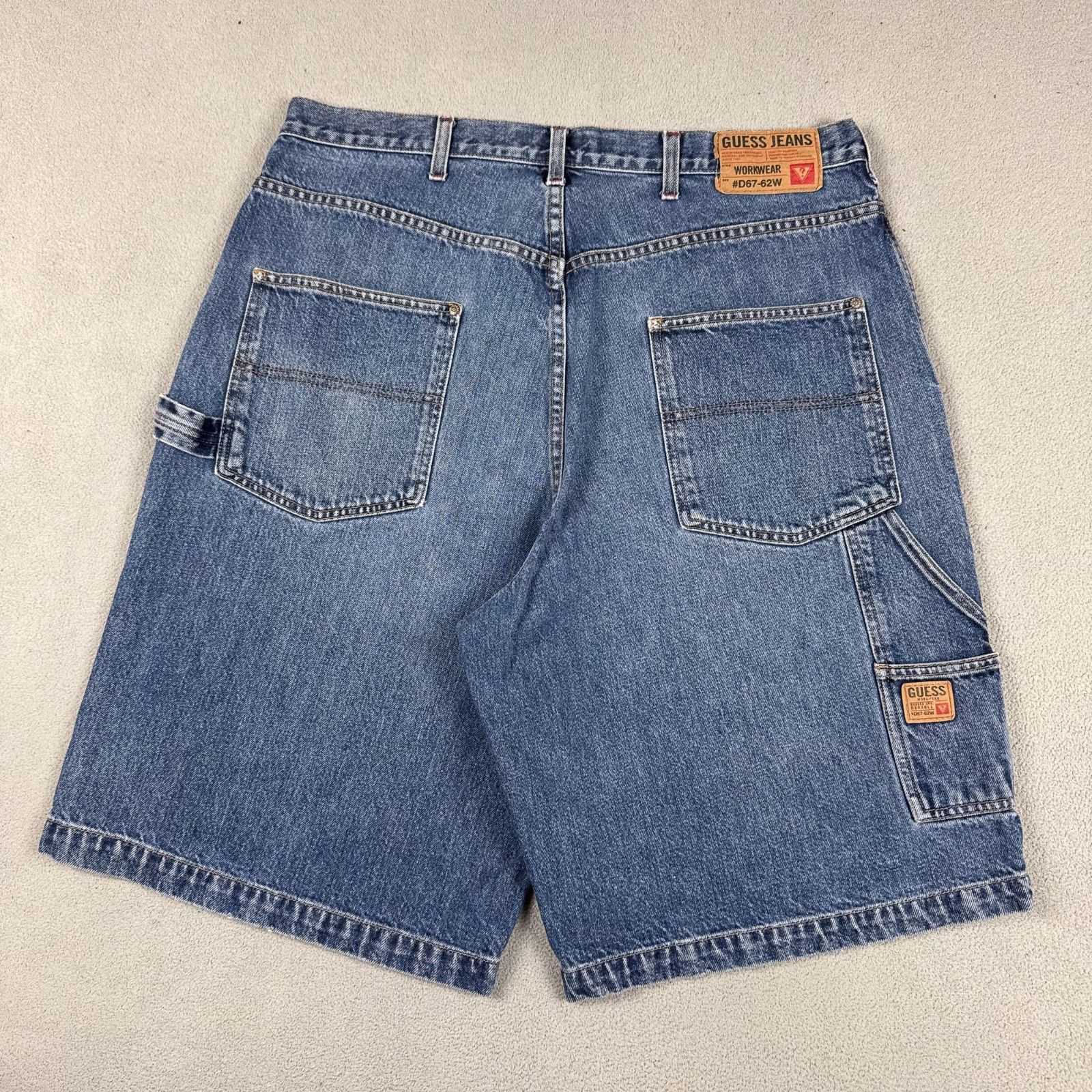 Guess Guess Vintage Denim Shorts 38 Blue Carpenter Jorts Y2K Size US 38 / EU 54 - 1 Thumbnail