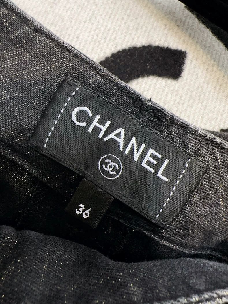 Chanel Chanel 23S show popular blue and gray shiny wide-leg jeans Size 24" / US 00 / IT 34 - 5 Thumbnail