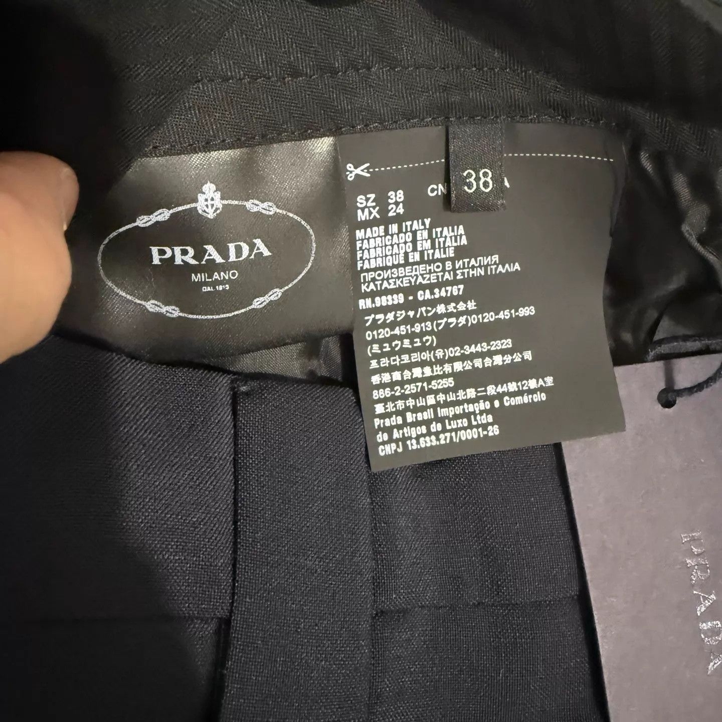 Prada Prada Navy Blue Wide-Leg Trousers Unused 38 nz 20627003 Size 26" / US 2 / IT 38 - 4 Thumbnail