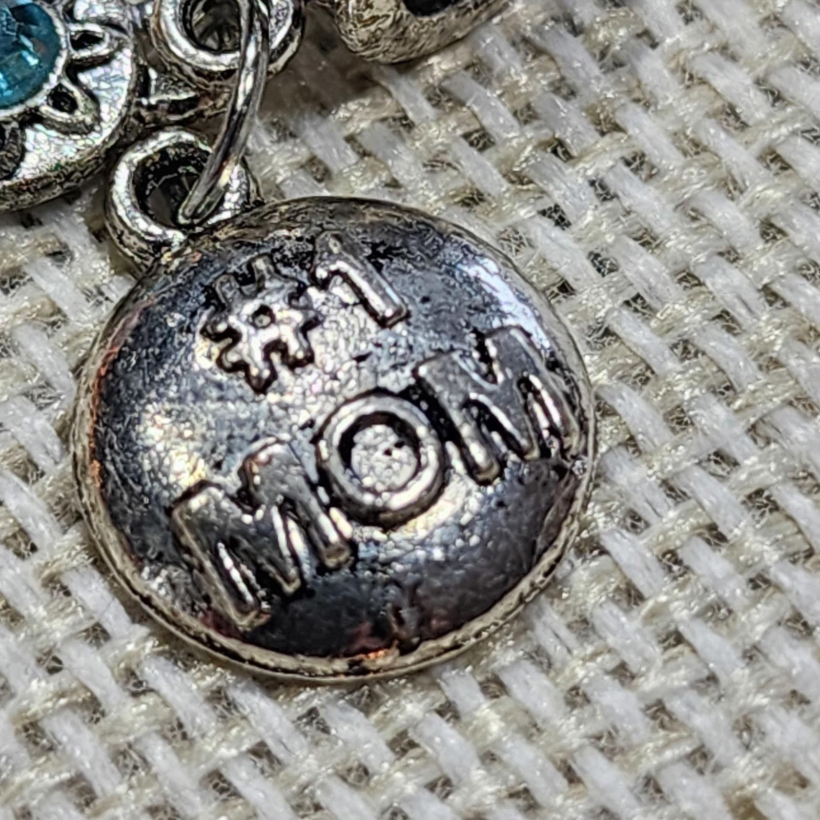 The Unbranded Brand Mom Silver Charm with Blue Gemstone Accent Size ONE SIZE - 2 Thumbnail