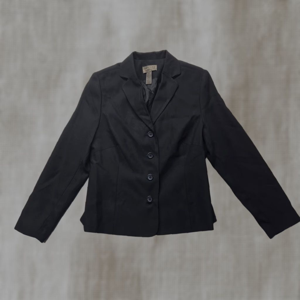 Vintage Uniform Blazer Solid Black Jacket Adult Women's Petite 8P Blazer Jacket Black 8P Women Petite」に誤りがあるため、正しく再編成します Size M / US 6-8 / IT 42-44 - 1 Thumbnail