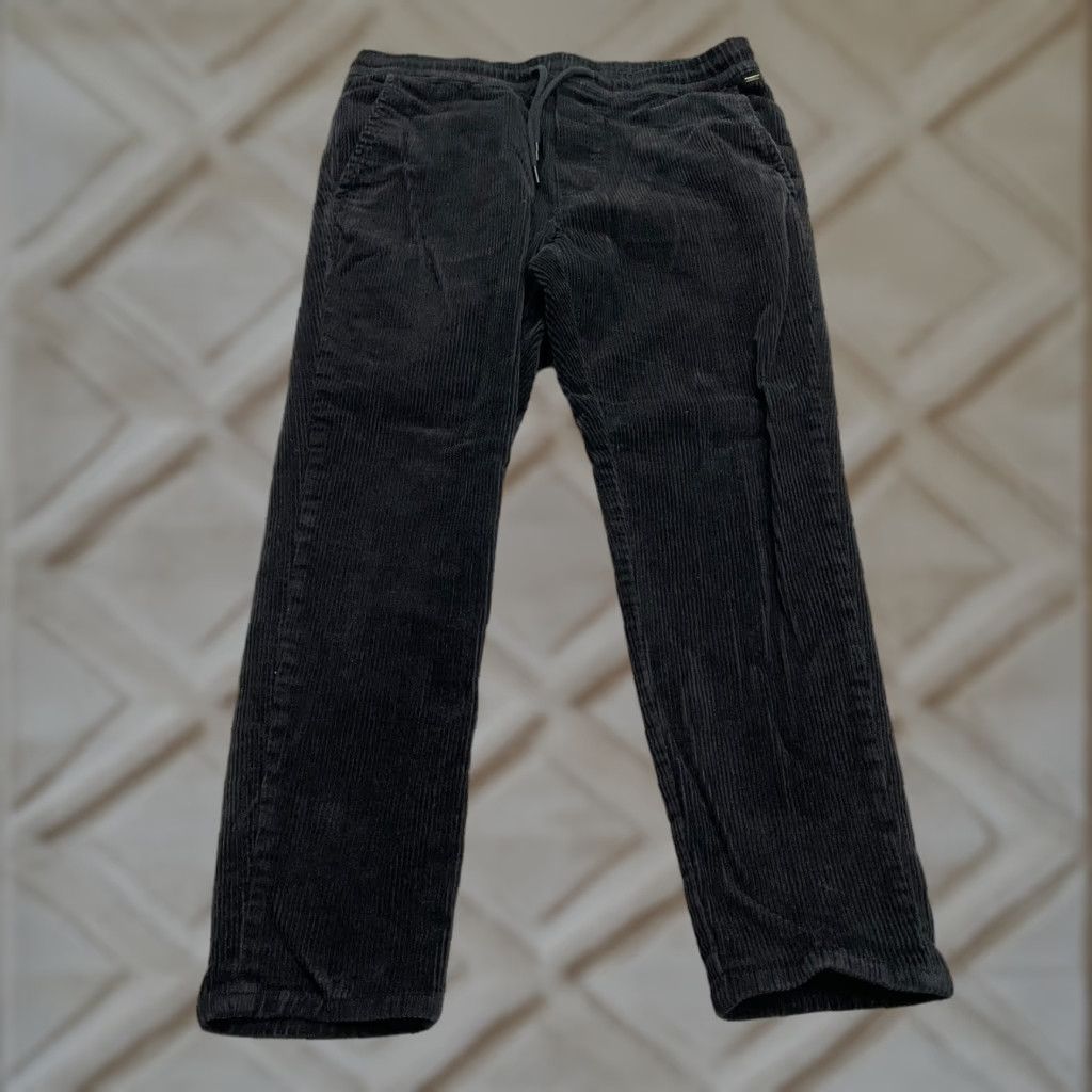 ONLY & SONS Only and Sons Corduroy Pants Mens 35x26 Black Straight Leg Organic Cotton Medium Size US 31 - 1 Thumbnail