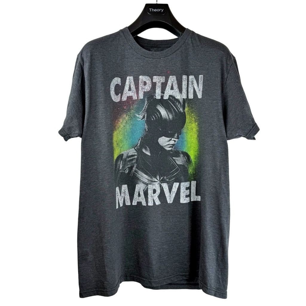 Marvel Comics MARVEL Men's Grey Captain Marvel Punk Rock Graphic T-shirt L Size US L / EU 52-54 / 3 - 2 Thumbnail