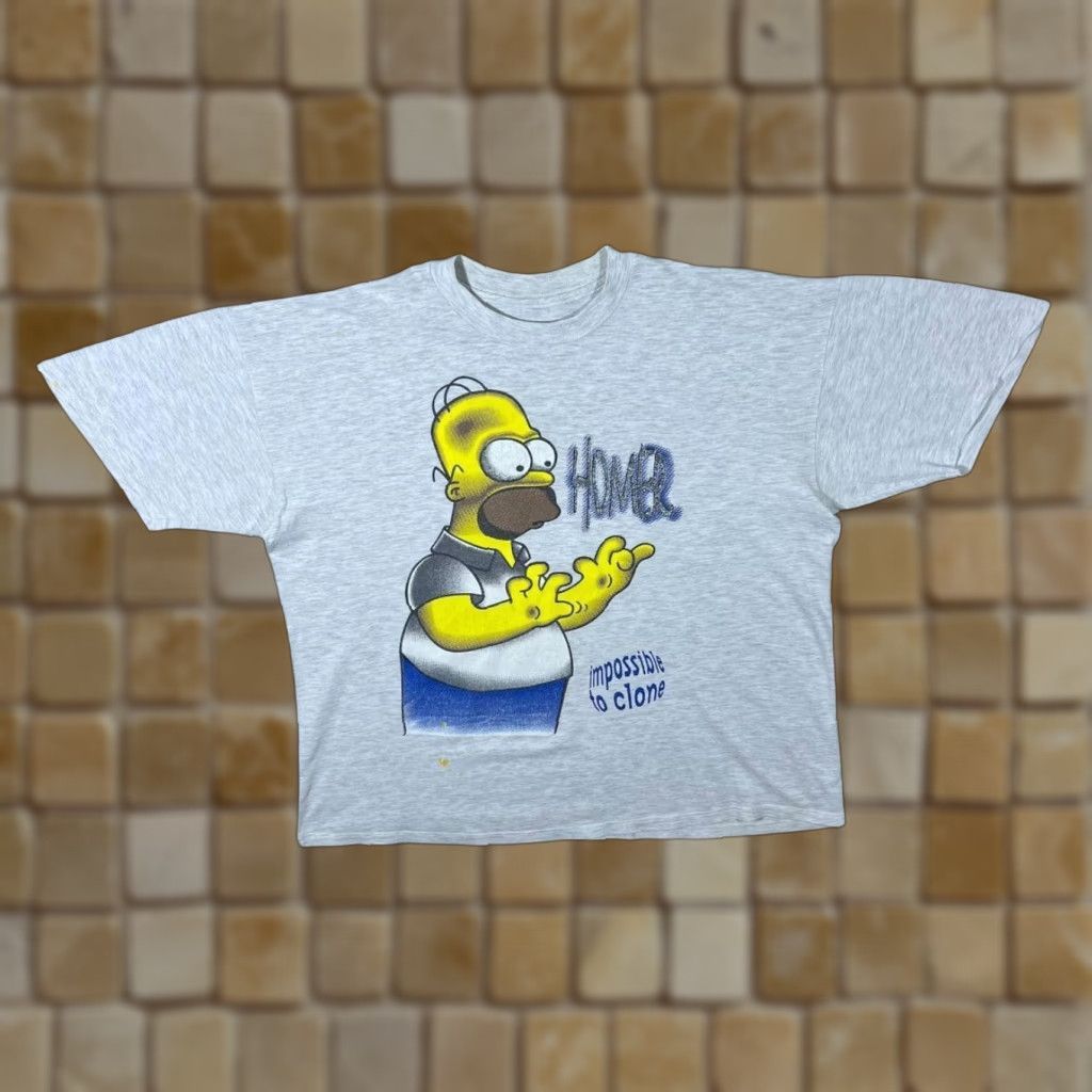 Vintage VINTAGE The Simpsons “Impossible To Clone” Homer Simpson TV Show Graphic T-Shirt Mens L Grey Size US L / EU 52-54 / 3 - 1 Thumbnail