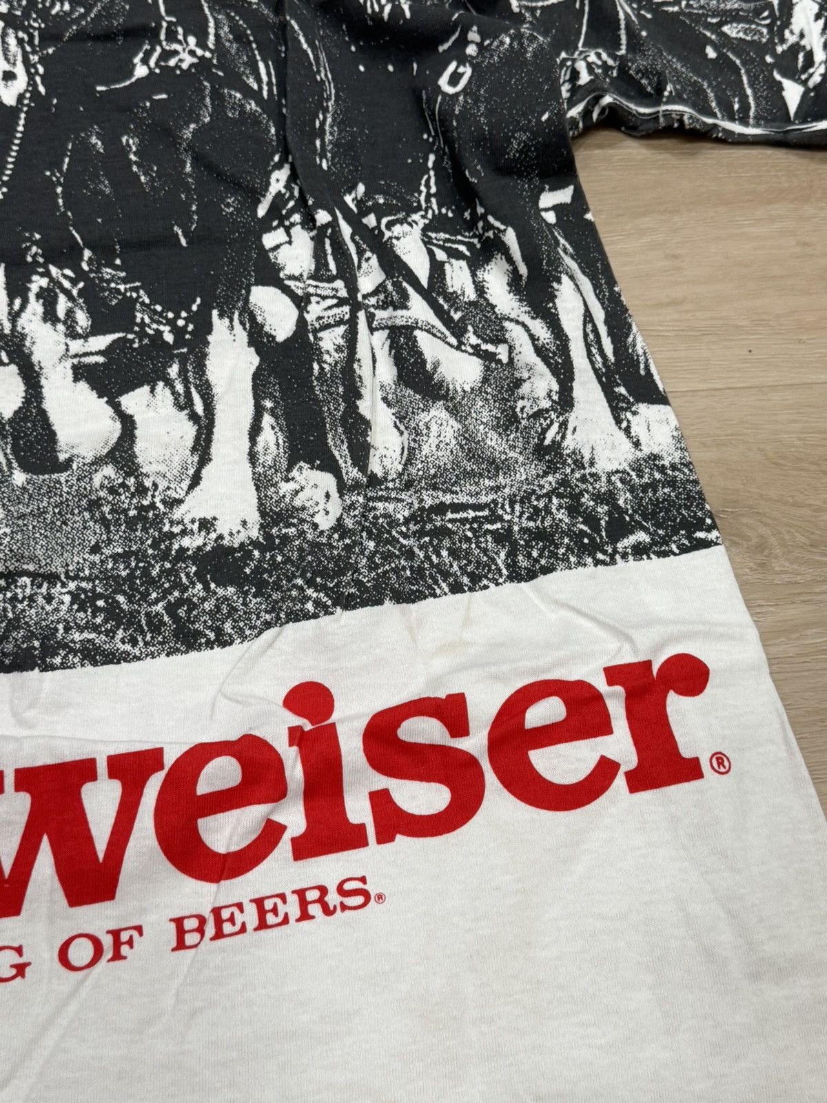 Vintage Vintage AOP Budweiser Horses Beer Tee Size US XL / EU 56 / 4 - 16 Thumbnail