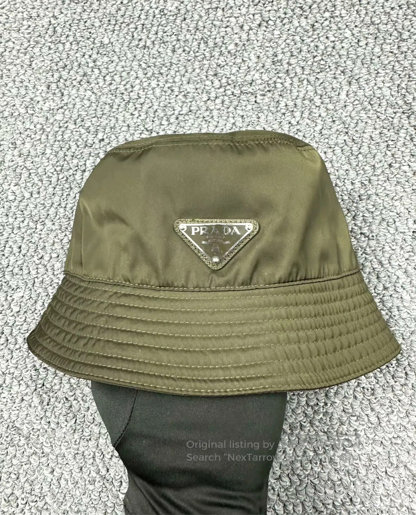 Prada Prada size S Forest Green Triangular Metal Logo Fisherman' Size ONE SIZE - 2 Thumbnail