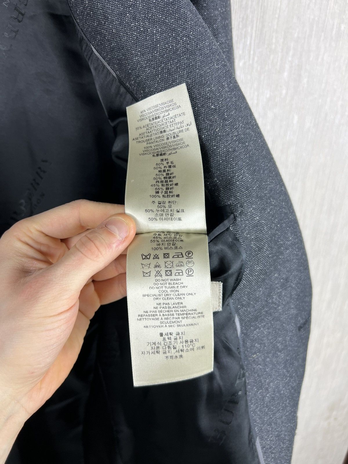Burberry Burberry London wool silk gradient grey spray blazer jacket Size 54R - 23 Thumbnail