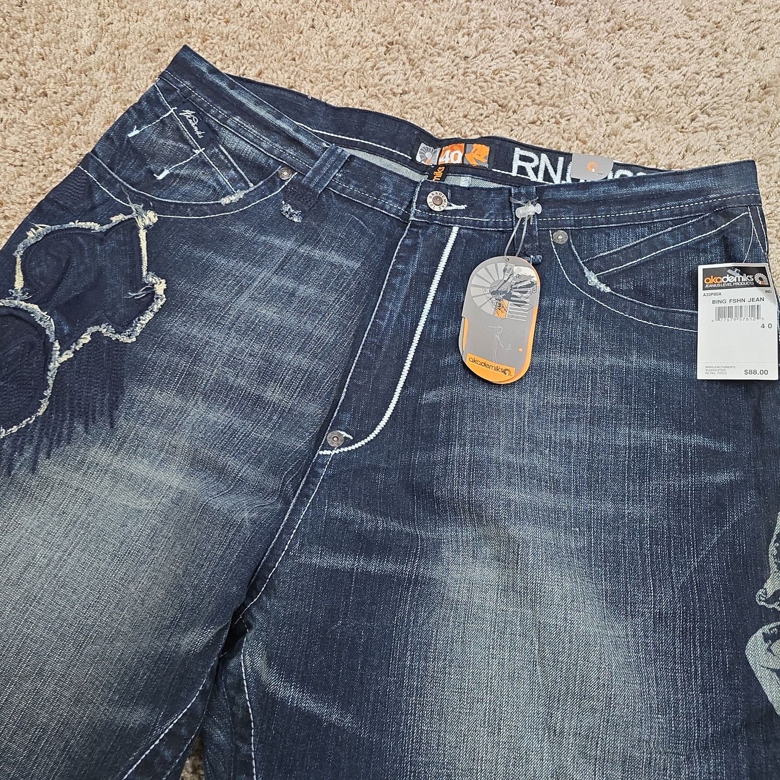 Akademiks Vintage Akademiks Baggy Wide Leg Pinkman Jeans 40x35 NWT Size US 40 / EU 56 - 6 Thumbnail