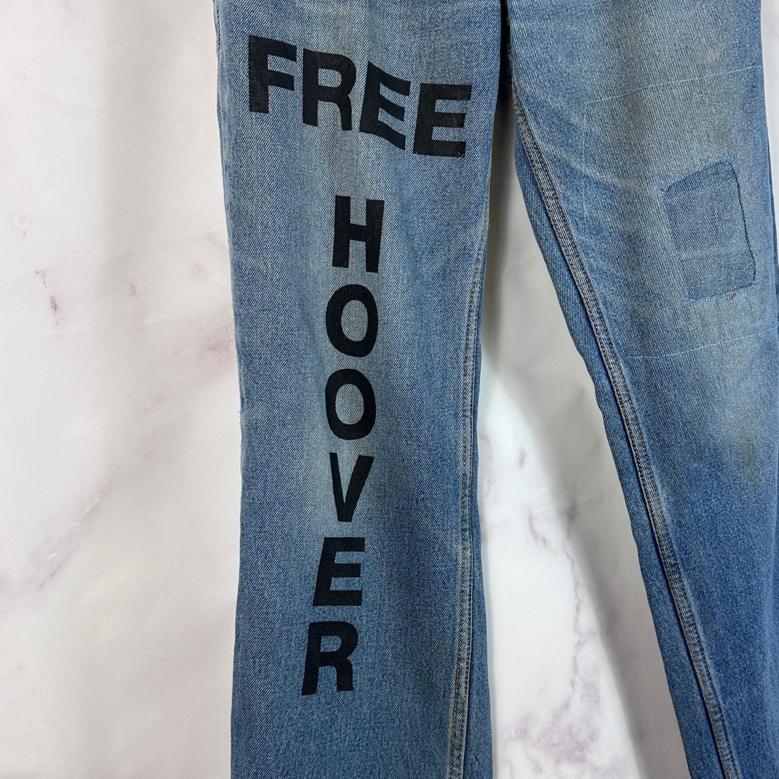 Yeezy Free Hoover Orange Tab Denim Size US 33 - 3 Thumbnail