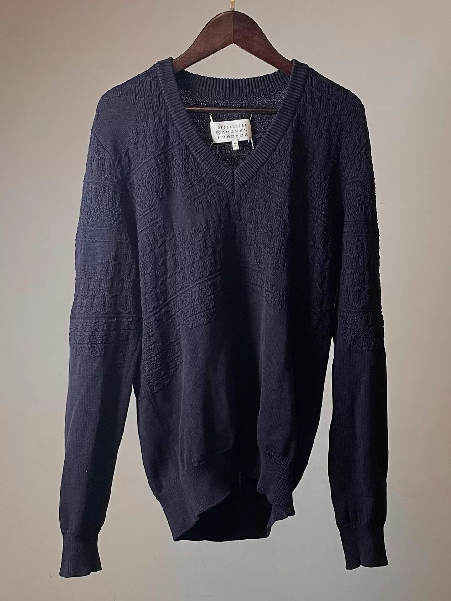 Other Maison Martin Margiela 3M V-neck Irregular Jacquard Knit 46 Size US S / EU 44-46 / 1 - 4 Thumbnail