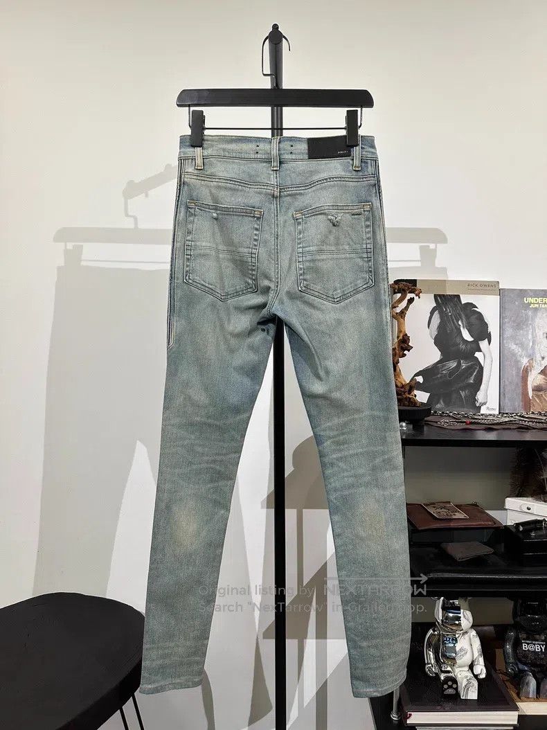 Amiri Amiri Distressed Washed Blue Denim Long Pants Size US 29 - 2 Thumbnail