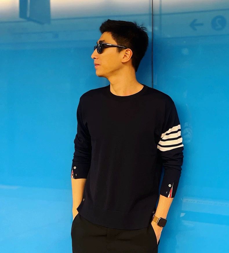 Thom Browne Thom Browne Wool sweater, dark blue Size US XL / EU 56 / 4 - 6 Thumbnail
