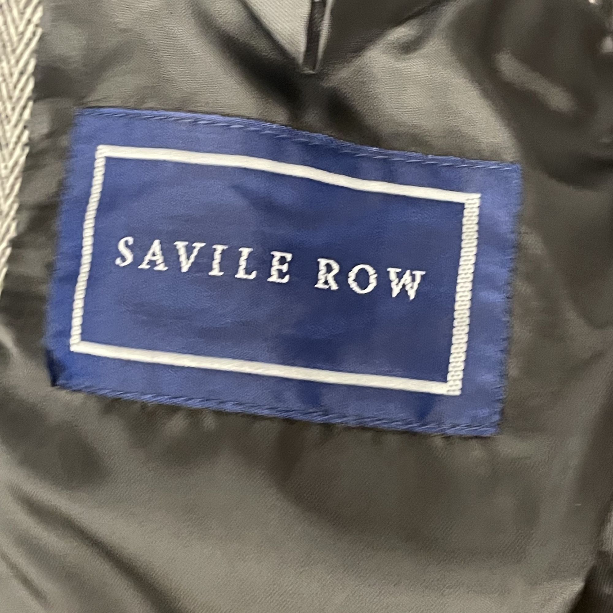 Savile Row NEW Savile Row Black Gray Sport Coat HERRINGBONE Jacket Size 42R - 6 Thumbnail
