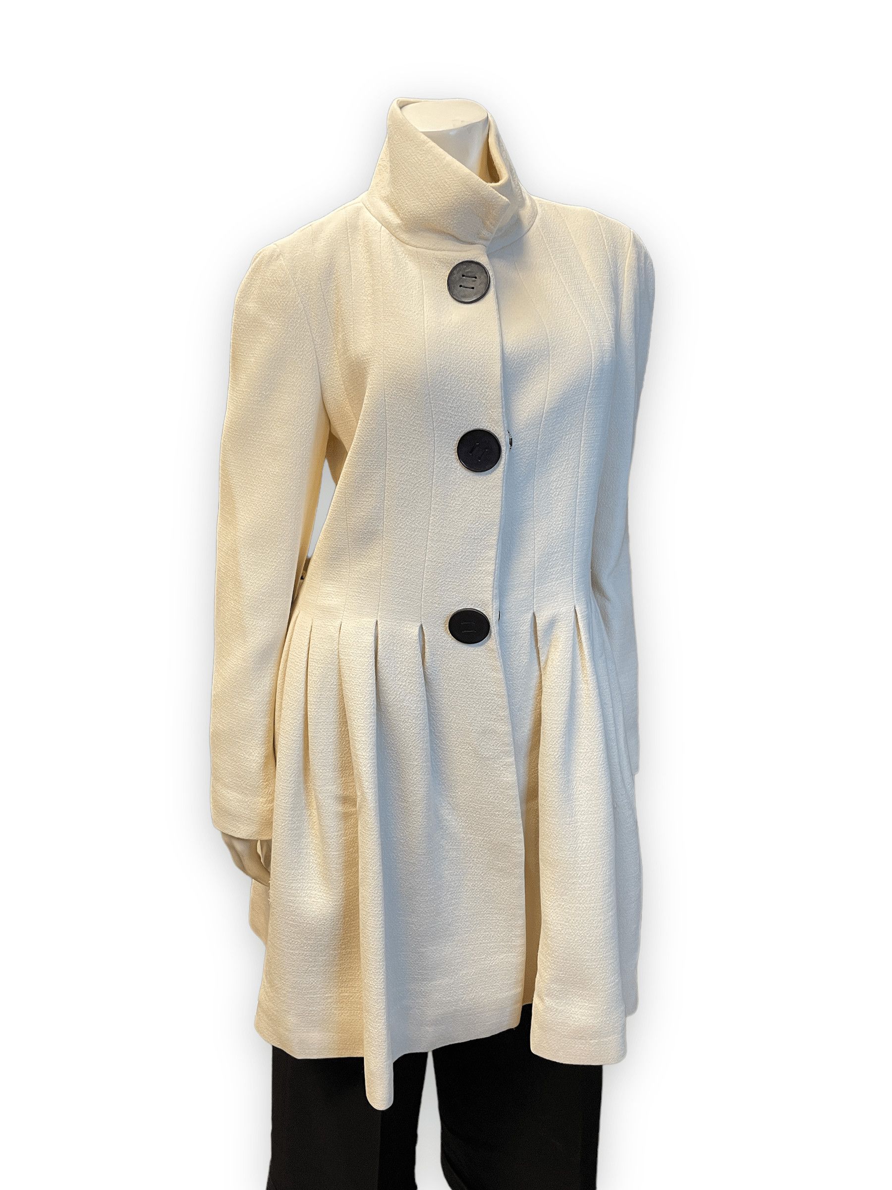 Giambattista Valli Giambattista Valli Vintage Fitted Cream Wool Dress Coat Made In Italy Size M Size M / US 6-8 / IT 42-44 - 1 Thumbnail