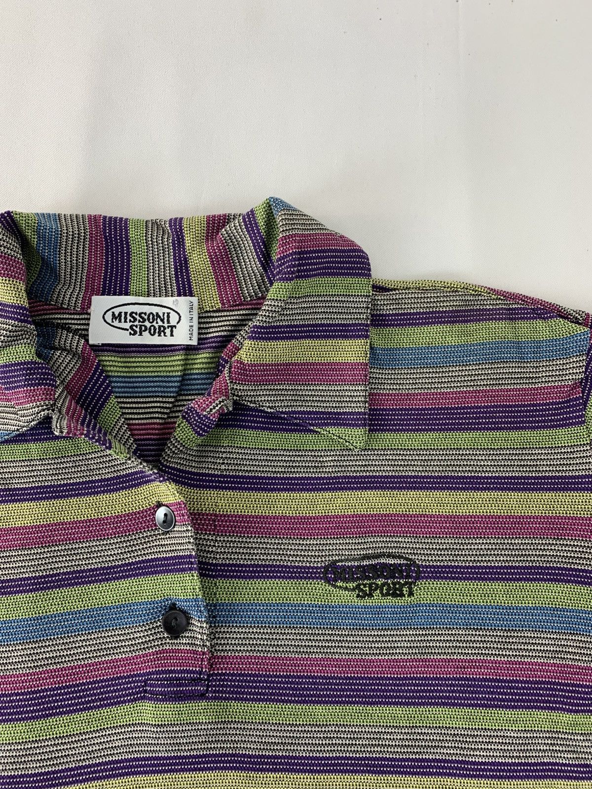 Missoni 90s Missoni Sport Italian Striped Multicolour Polo Tee Size US L / EU 52-54 / 3 - 4 Thumbnail