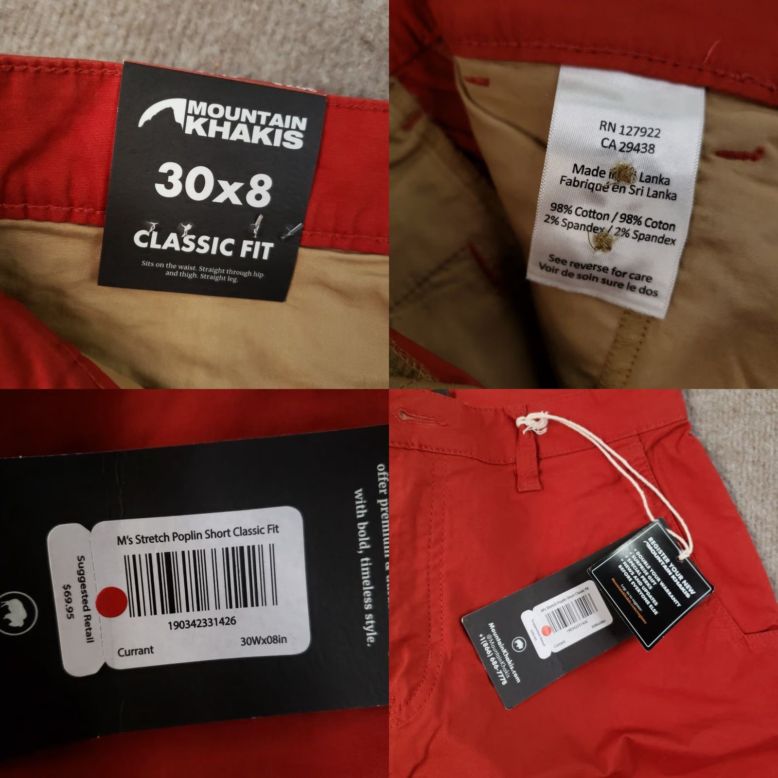 Mountain Khakis VINTAGE Mountain Khakis Shorts Mens Size 30 Red Stretch Poplin Classic Fit Lightweight Size US 30 / EU 46 - 9 Thumbnail